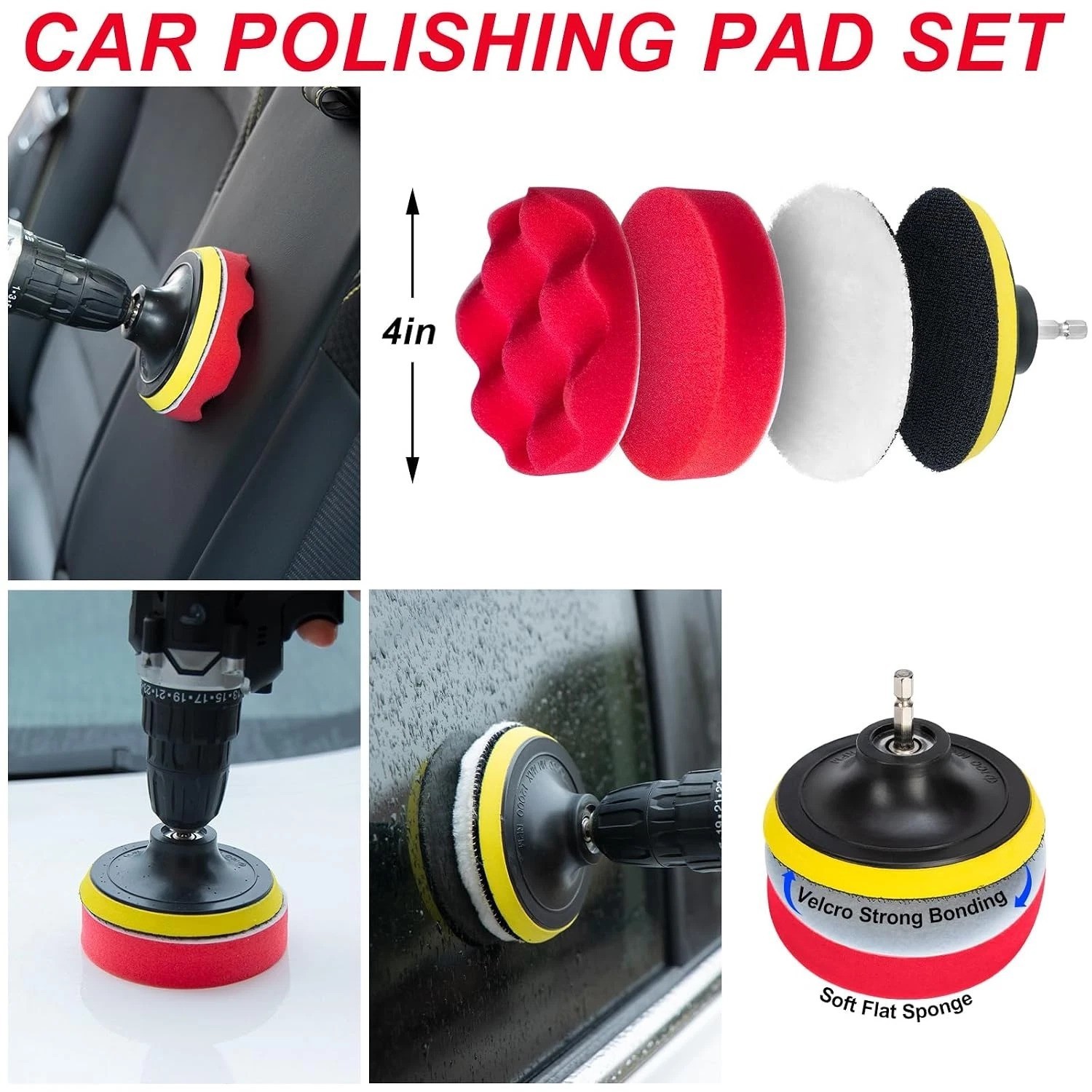Car Wash Kit with Detailing Brushes Car Vacuum Drill Brush Set Cleaning Tools