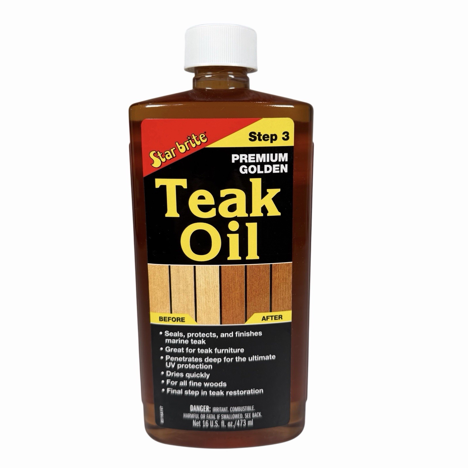 STAR BRITE Premium Golden Teak Oil 16 OZ Wood Sealer Preserver Finishes Step 3