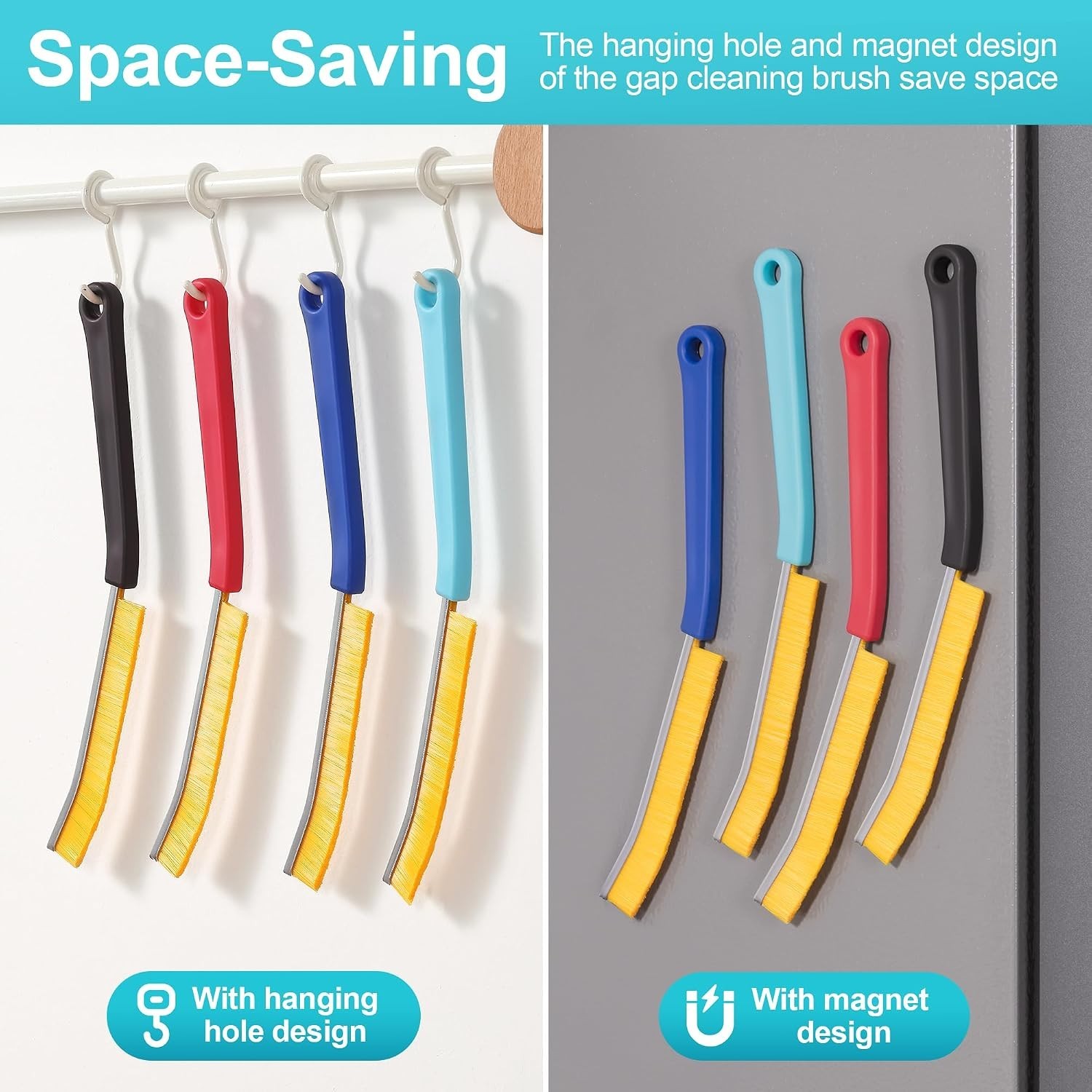 4 Pack Crevice Cleaning Brush Hard Bristle Grout Brush House Cleaning Supplies