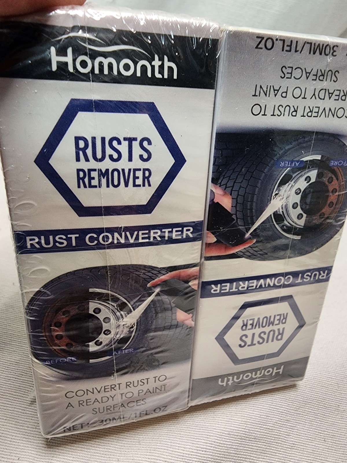 Homonth Rust Remover Spray Set with Brush and Towel Multi-functional Use, 2 Pack