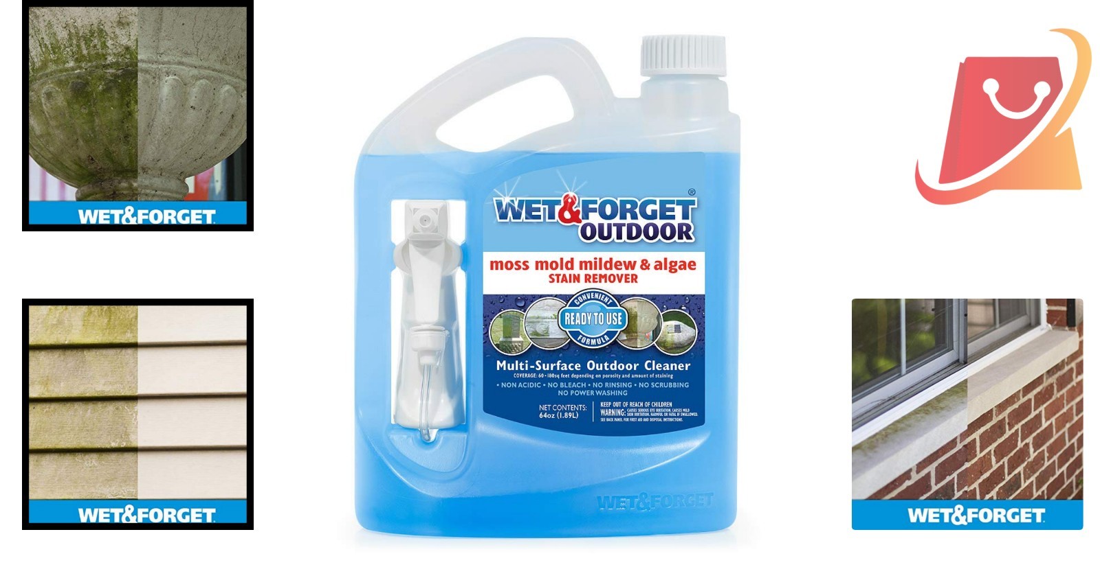 Outdoor Stain Remover Multi-Surface Cleaner 64oz Ready to Use with Sprayer