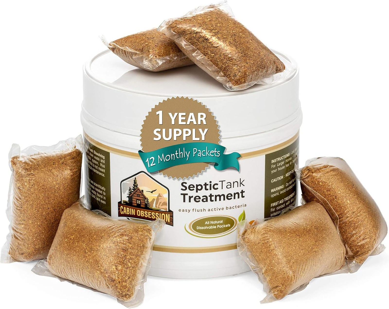 Septic Tank Treatment – 1 Year Supply of Dissolvable Easy Flush Live Bacteria…
