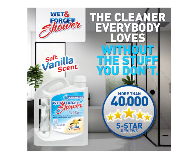 Wet & Forget Shower Cleaner Spray Multi-Surface Weekly Application Requires No S