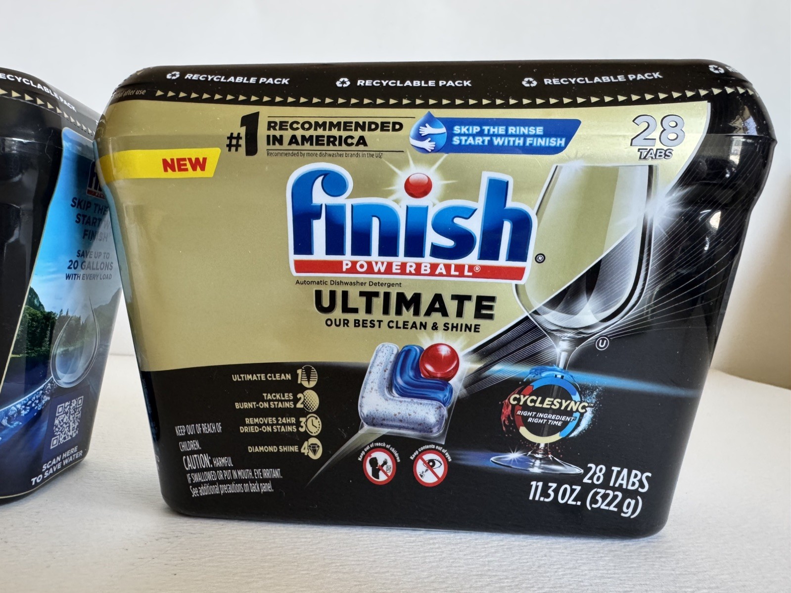 2 pack – Finish Ultimate Dishwasher Detergent Tabs – 28 Ct Each New Sealed