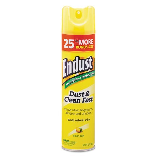 Endust Multi-Surface Dusting & Cleaning Spray, Lemon Zest, 12.5oz, 6/Carton