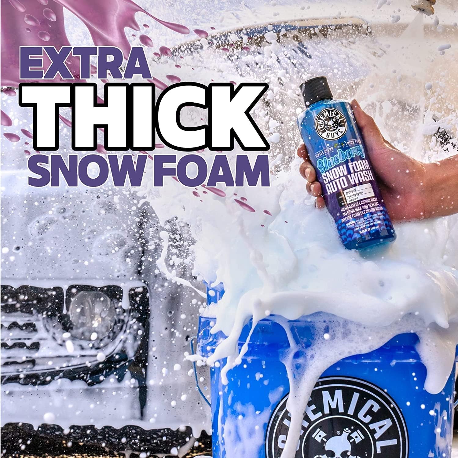 Chemical Guys CWS21664 Blueberry Snow Foam Car Wash Soap (Works with Foam Cannon