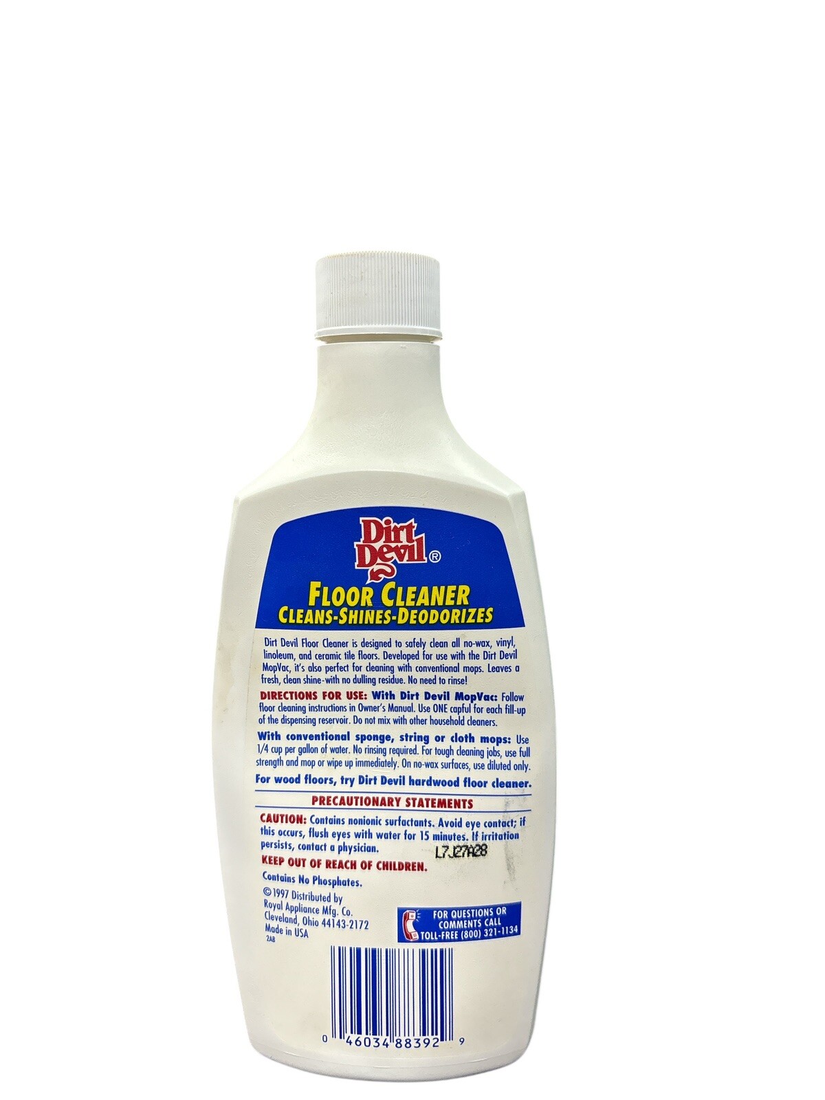 Vintage Dirt Devil Floor Cleaner 16 Oz Bottle Liquid for MopVac Rare