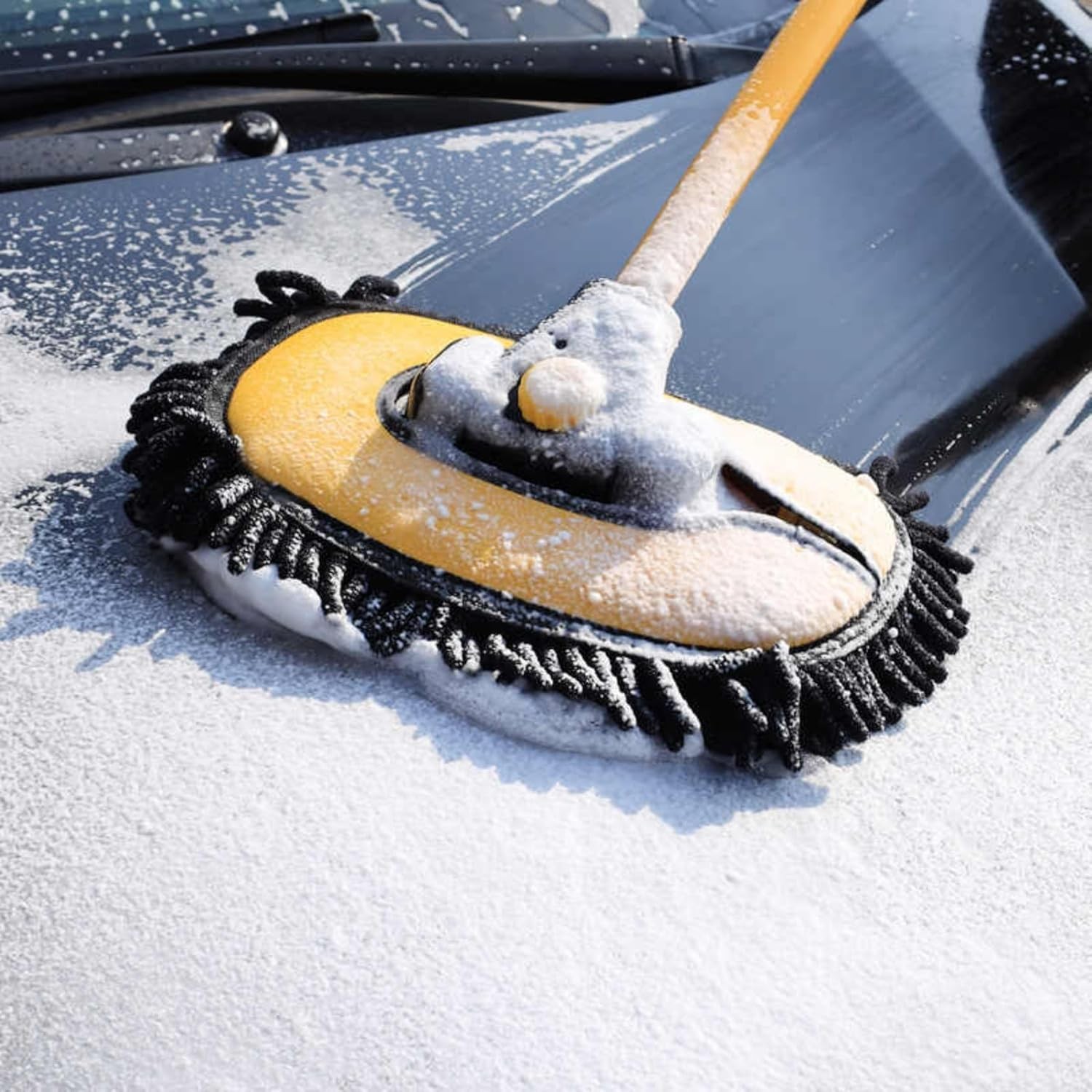 15° Curved Car Wash Brush with 43″ Telescopic Handle
