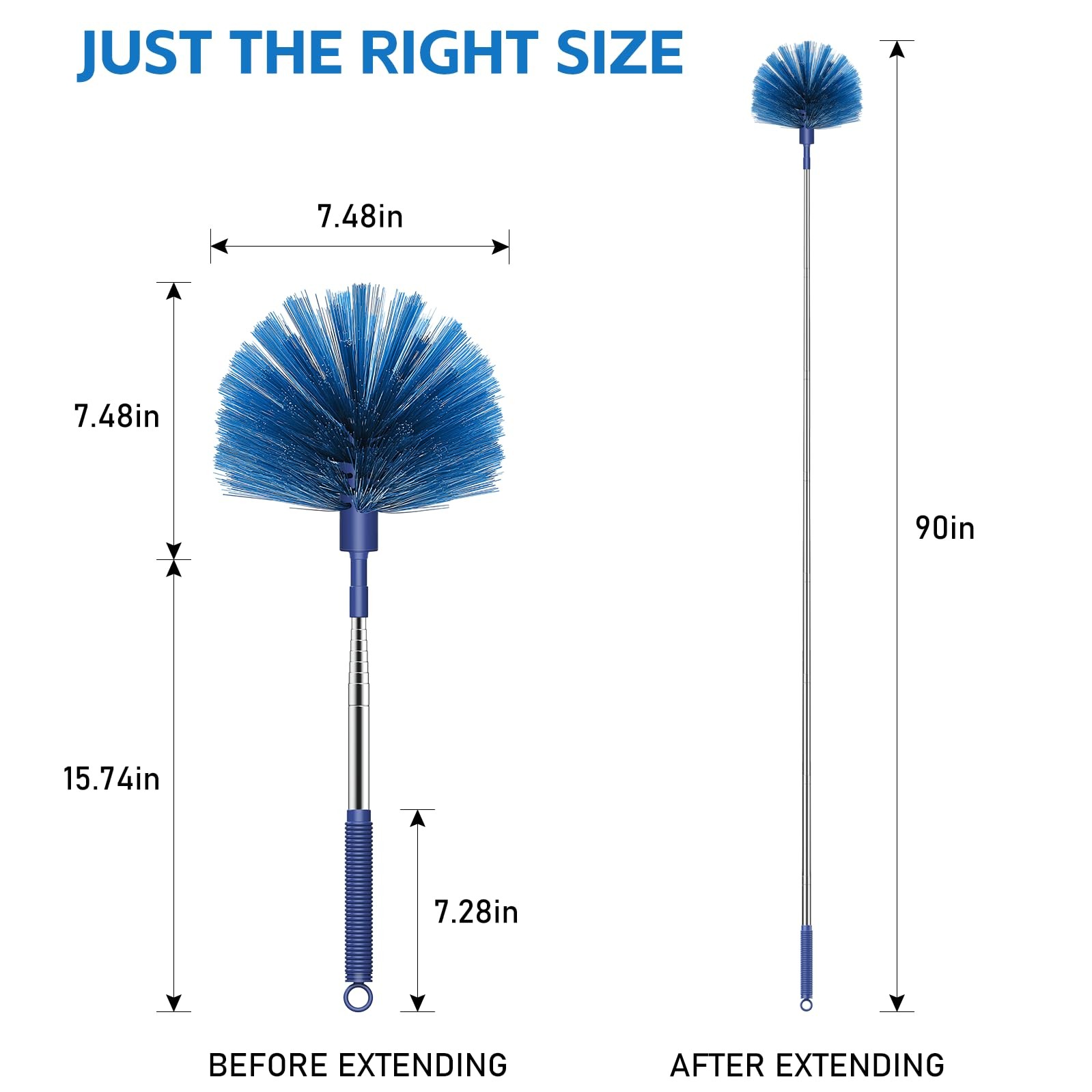 Cobweb Duster with Extension Pole, Retractable Dusters for Cobweb Cleaning 81-In