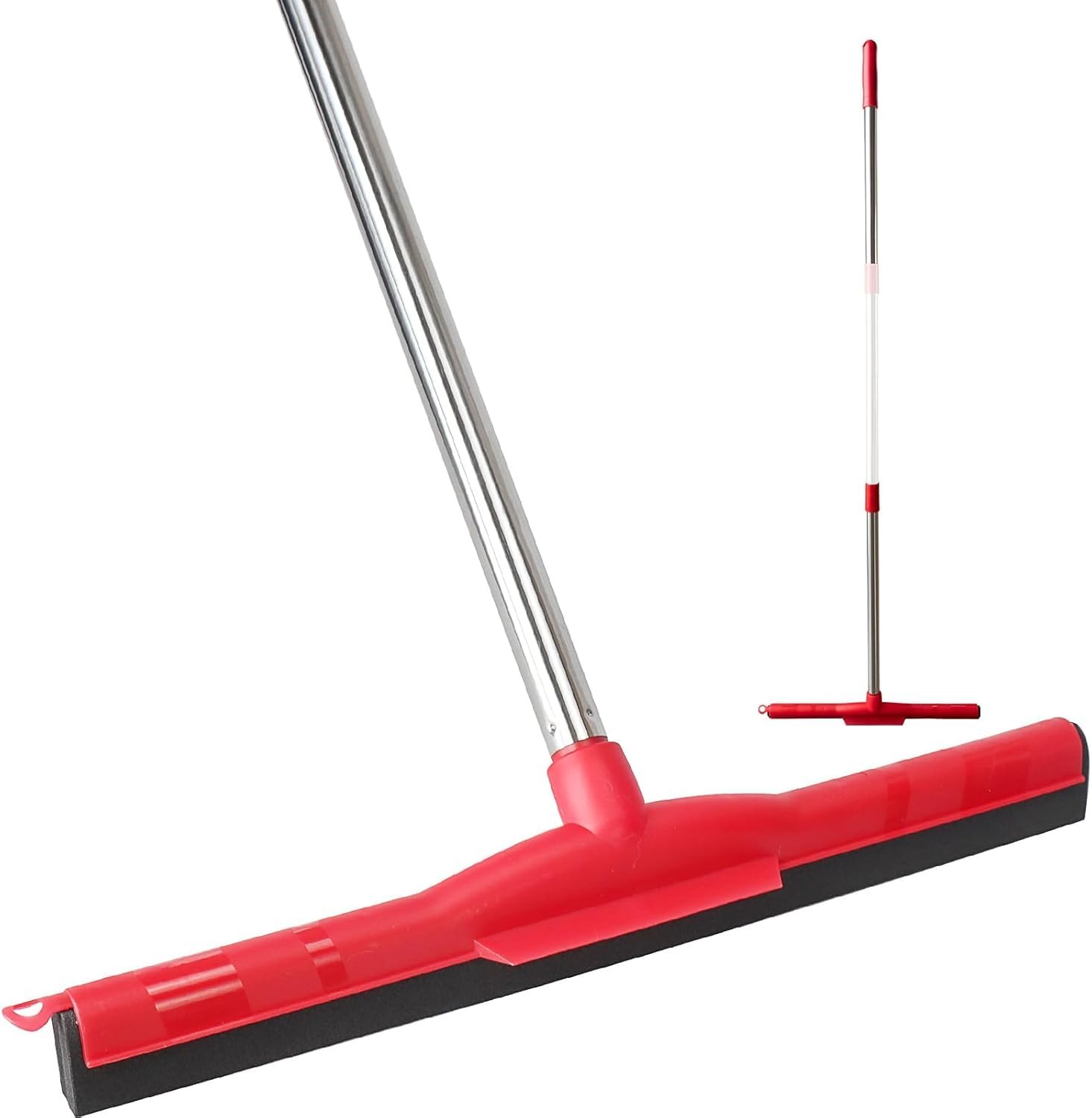 Floor Squeegee Scrubber with 51″ Adjustable Pole & EVA Foam Blade – Indoor/Ou…