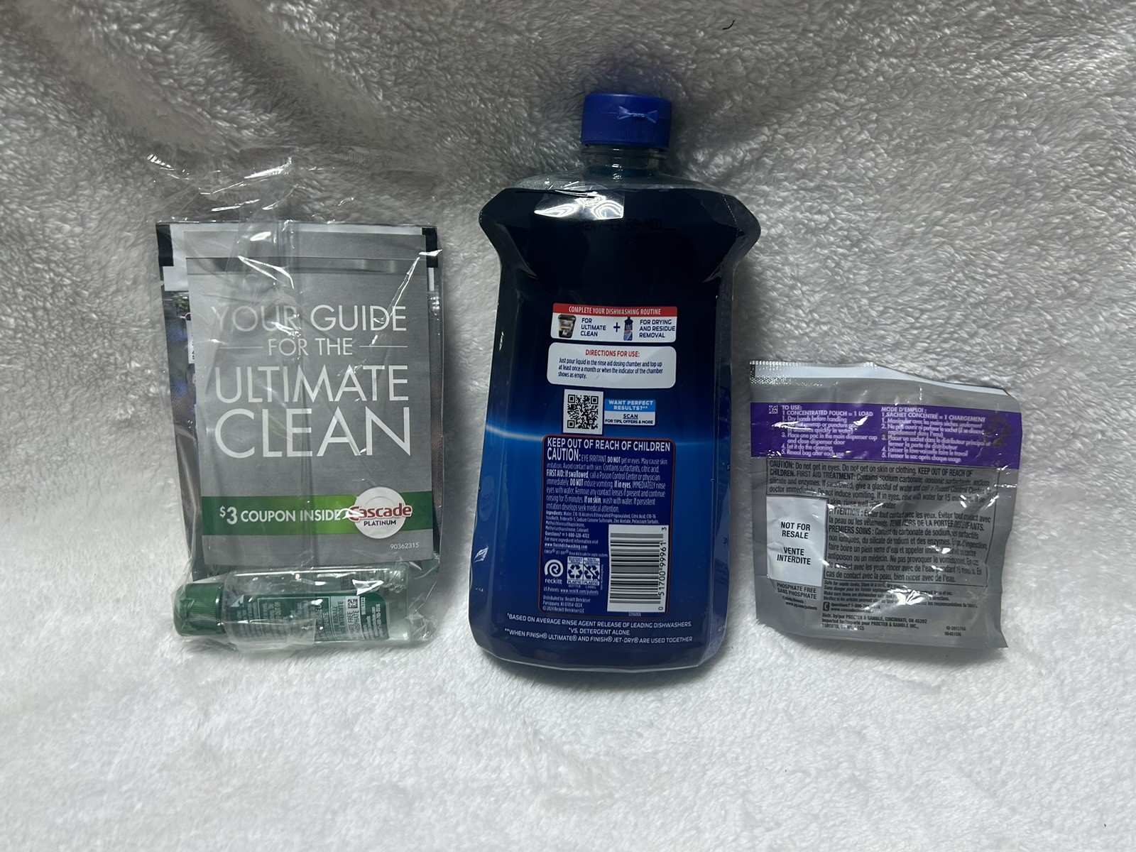 Finish Jet-Dry Rinse Aid 38 OZ dishwasher cleaner Cascade Platinum ActionPacs