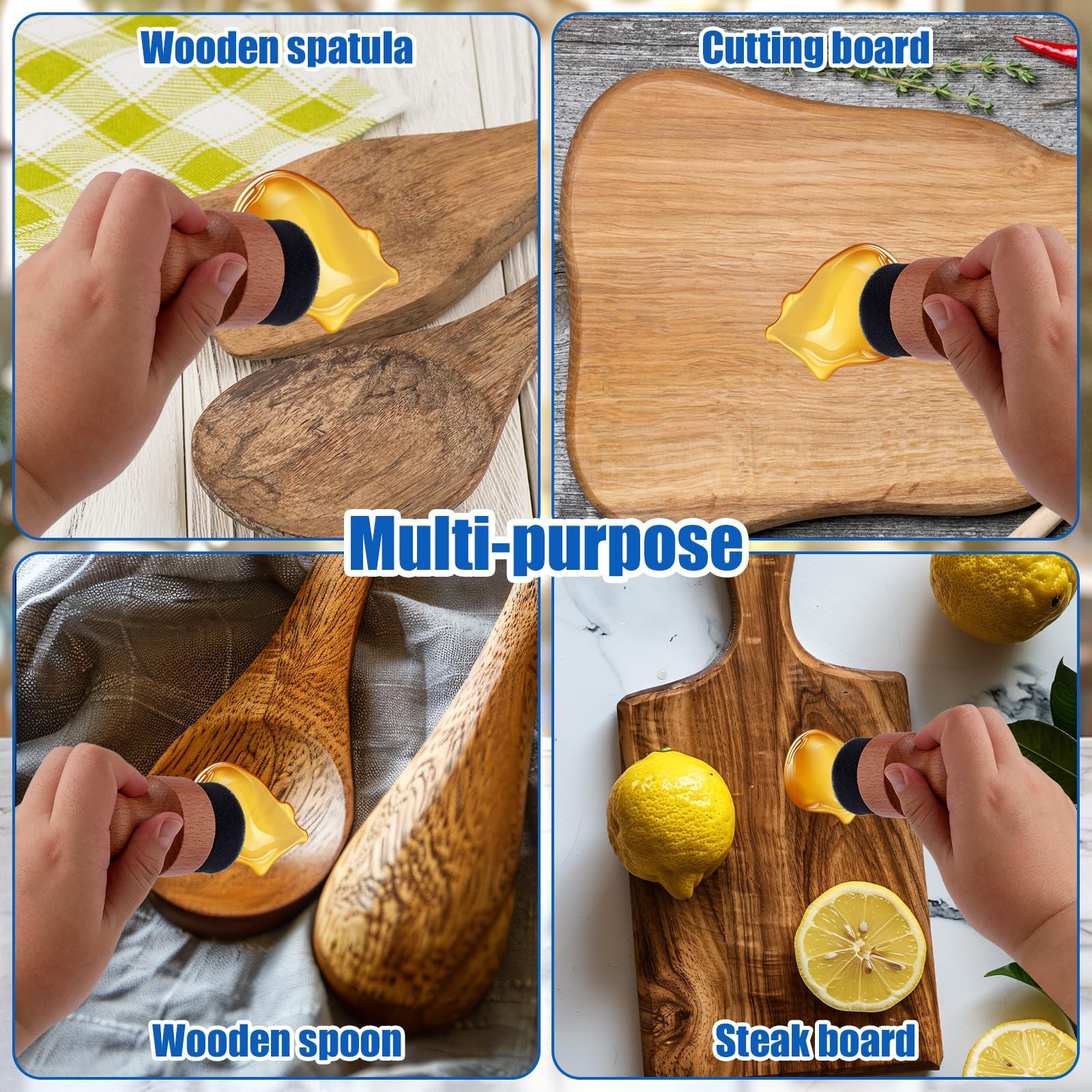 Cutting Board Oil Wax Applicator, Round Wood Mineral Oil Wax Applicator with …