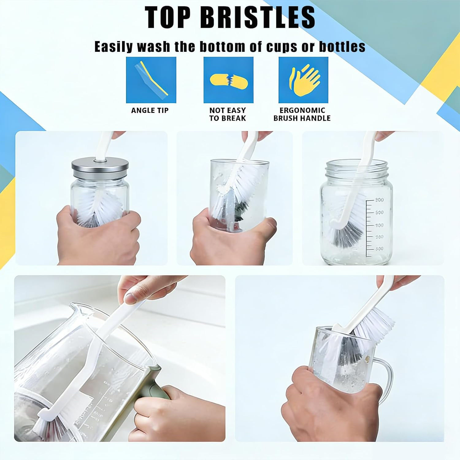 Crevice Cleaning Brush Set (12 Pack) – Hard Bristle Gap Cleaning Tool for Window