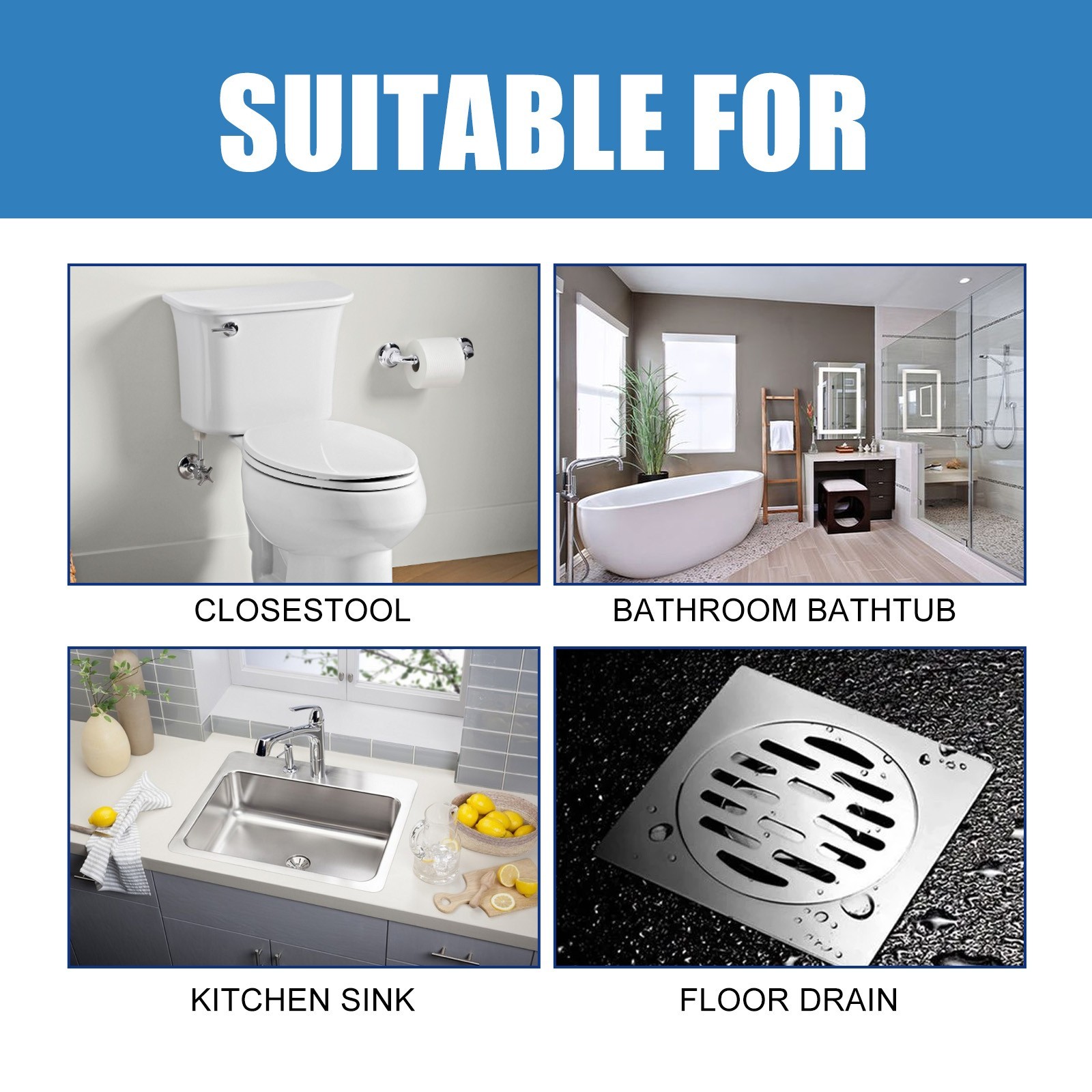Jakehoe Drain Clog Remover Effervescent Tablets Sewer Toilet Pipe Deodorant Anti