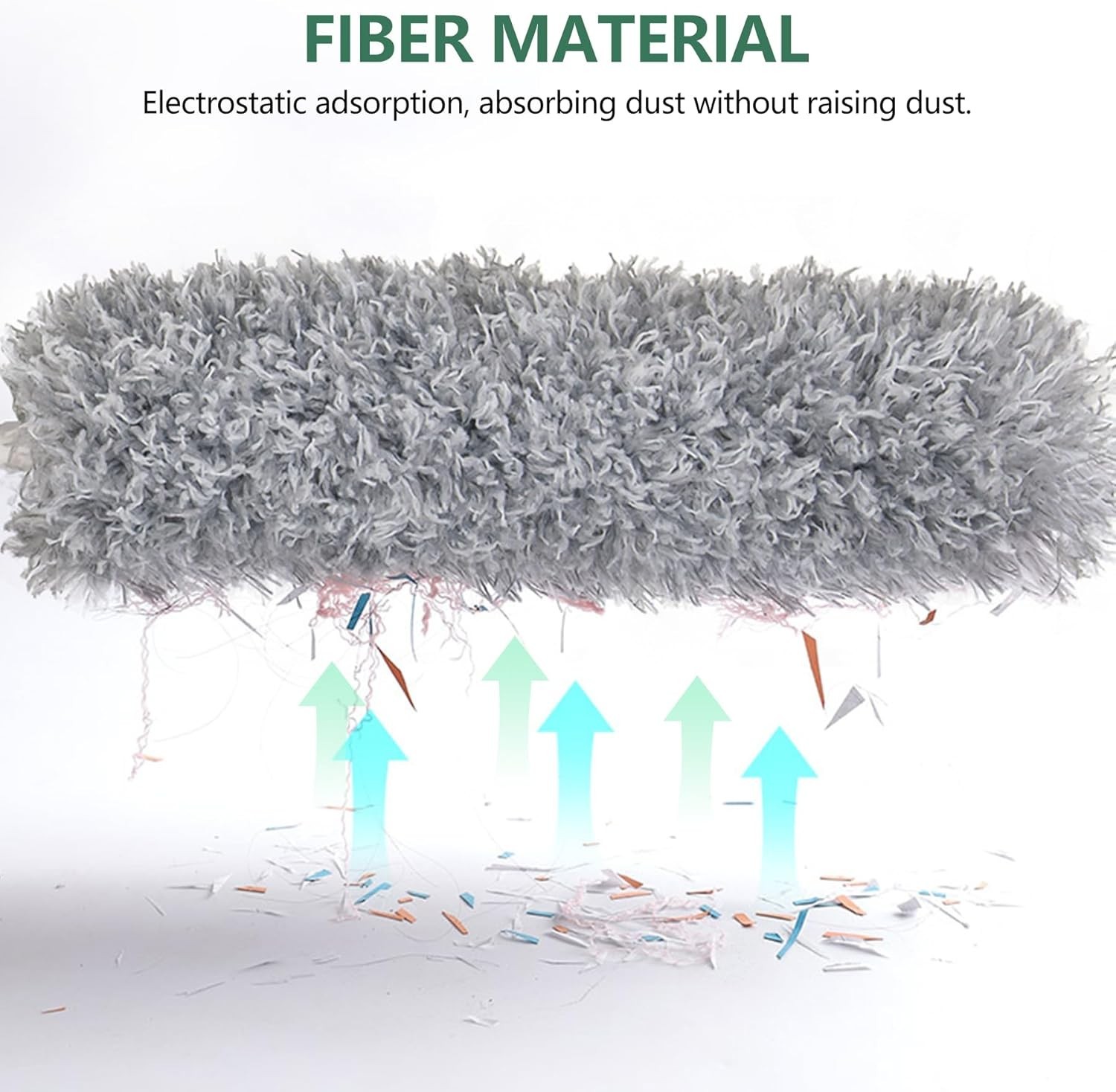 Bendable Microfiber Duster with 100-inch Stainless Steel Pole for Easy Cleaning