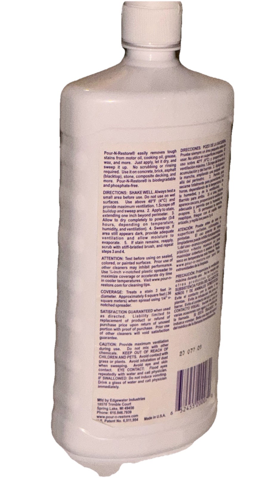 Pour-N-Restore Oil Stain Remover 32oz -Concrete & Driveway Cleaner -Rare Formula