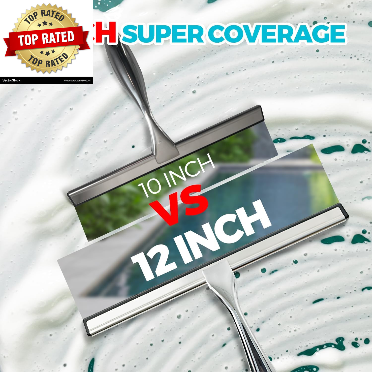 12-Inch All-Purpose Shower Squeegee for Shower Doors, Tile Shower Walls