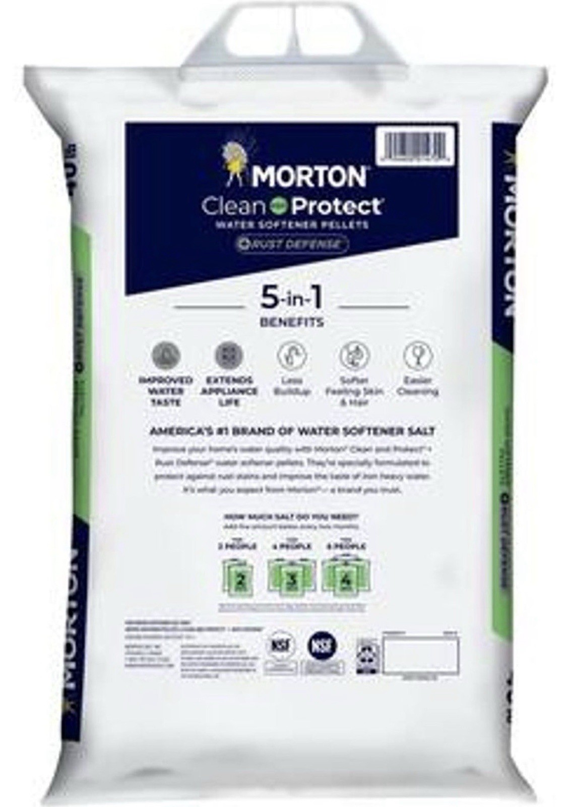 Morton 40 lb Water Softener Salt Pellets – Clean Protect, Rust Defense, Crystals