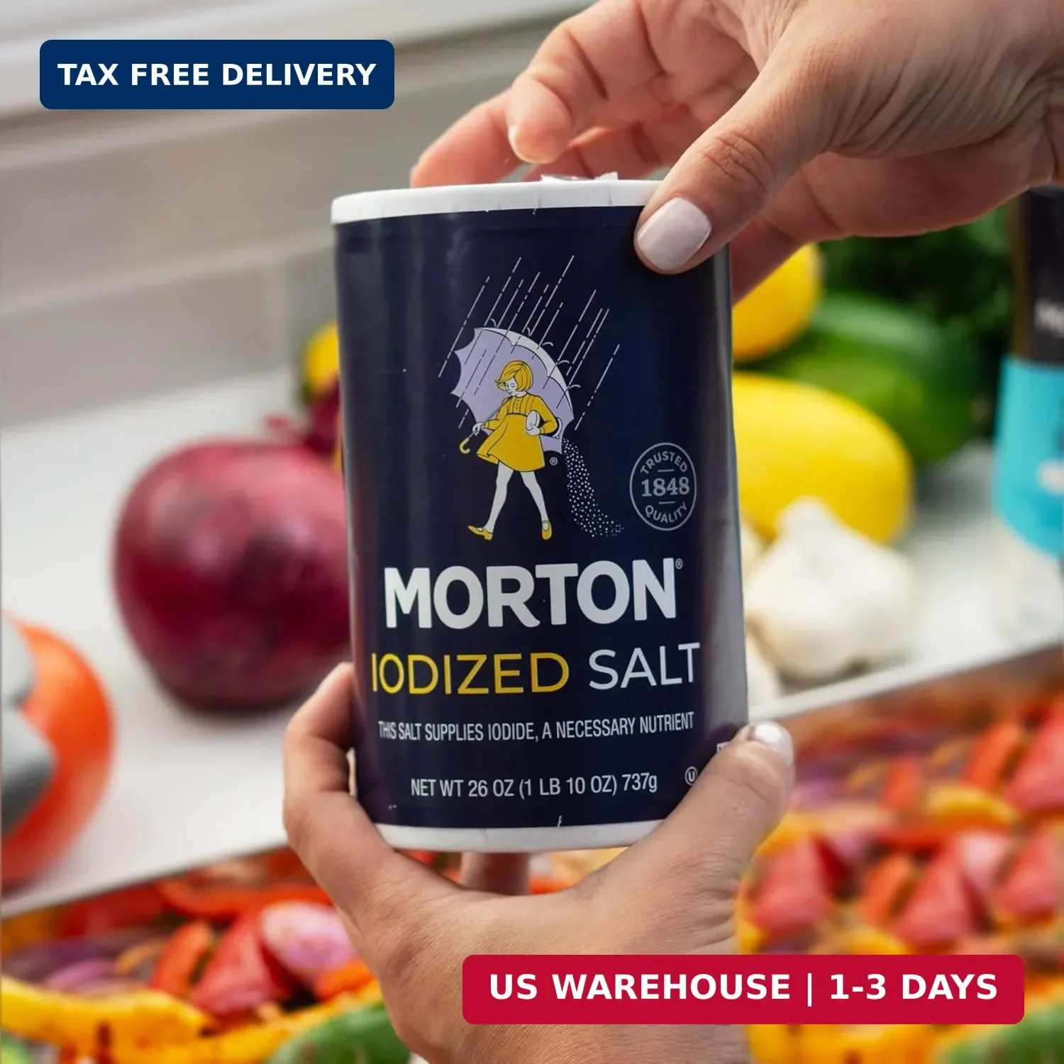 Morton Iodized Salt, All-Purpose, (26 oz), 2-Pack – All-Purpose, Perfect for Coo
