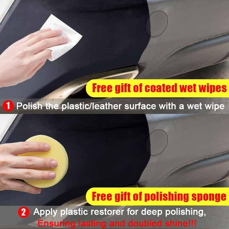 Car Plastic Restorer, Back to Black Gloss, Long-lasting Auto Polish Cleaner
