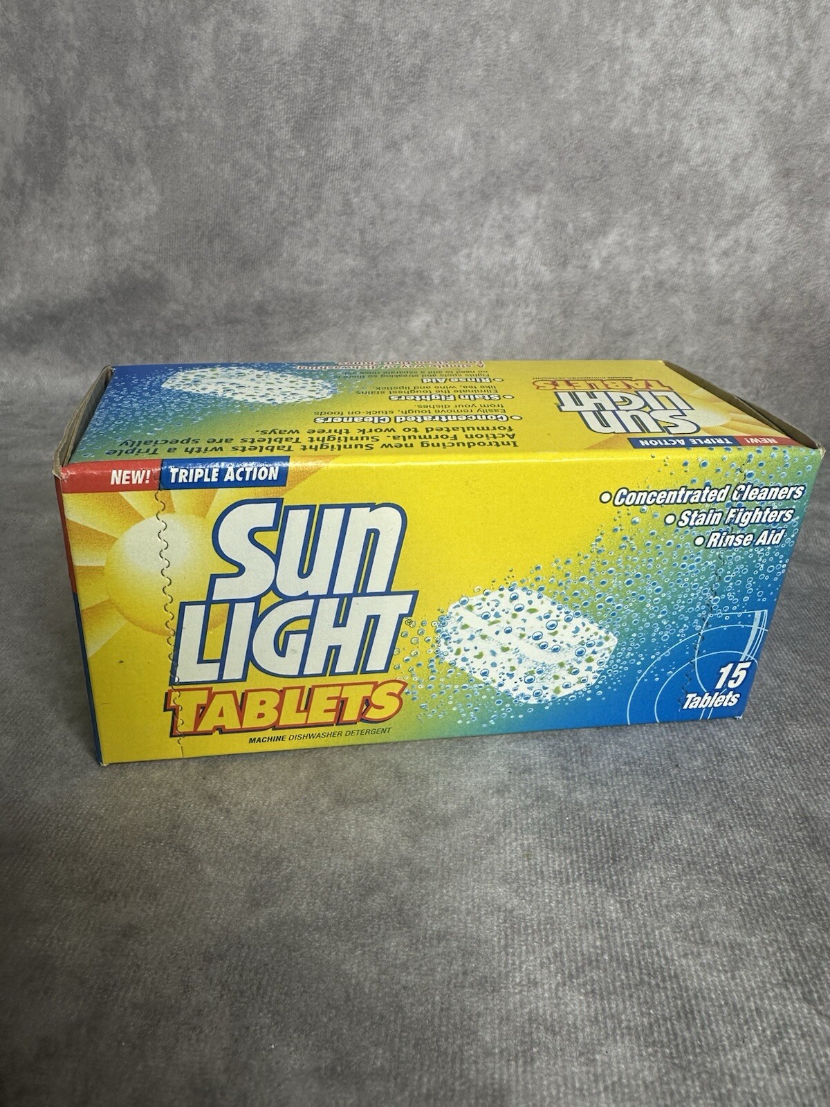 Vintage 1998 Sunlight Dishwasher Tablets (15) Triple Action Discontinued