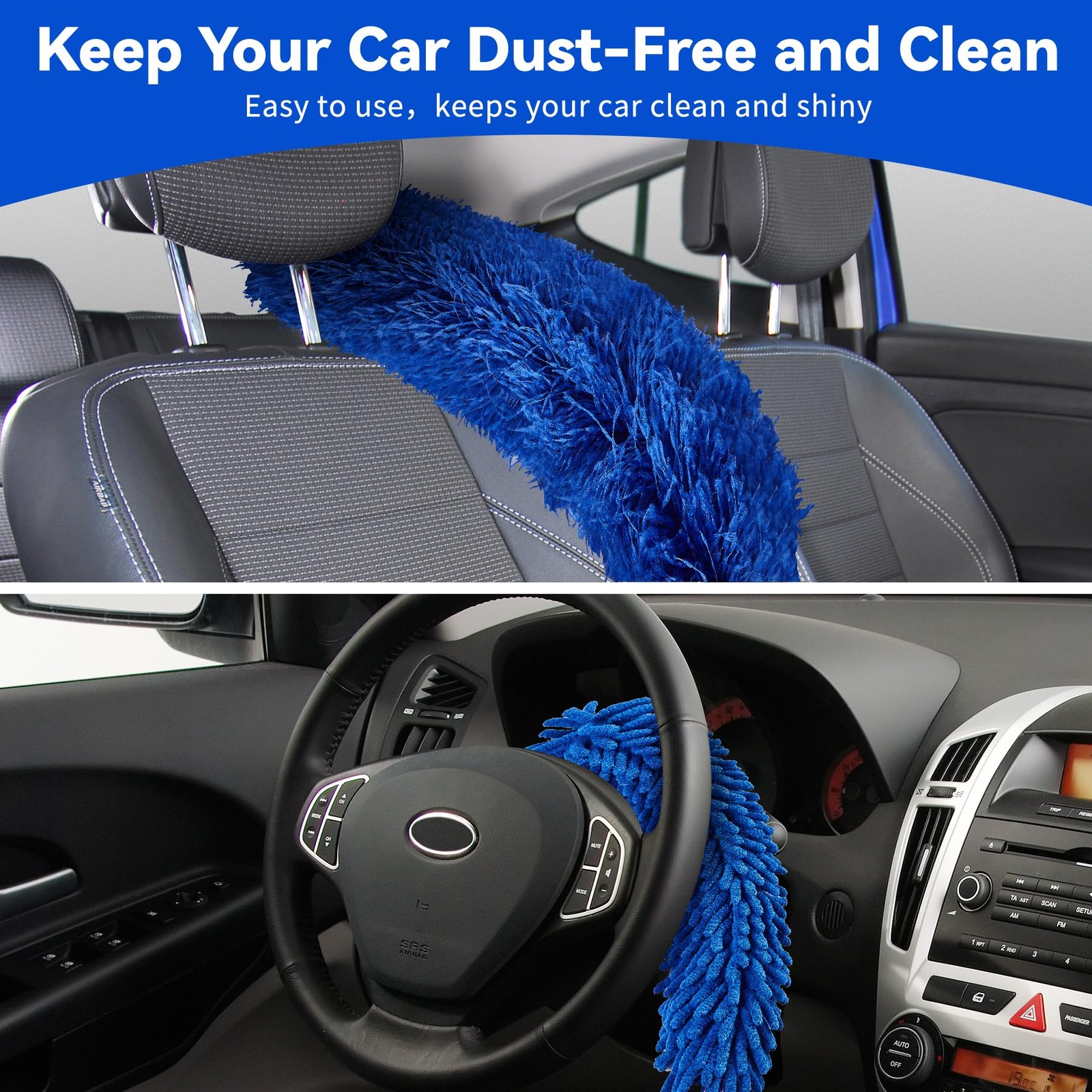 Dusters 6-in-1 Kit with Extension Pole 100 Inches for Cleaning Cobweb Microfiber