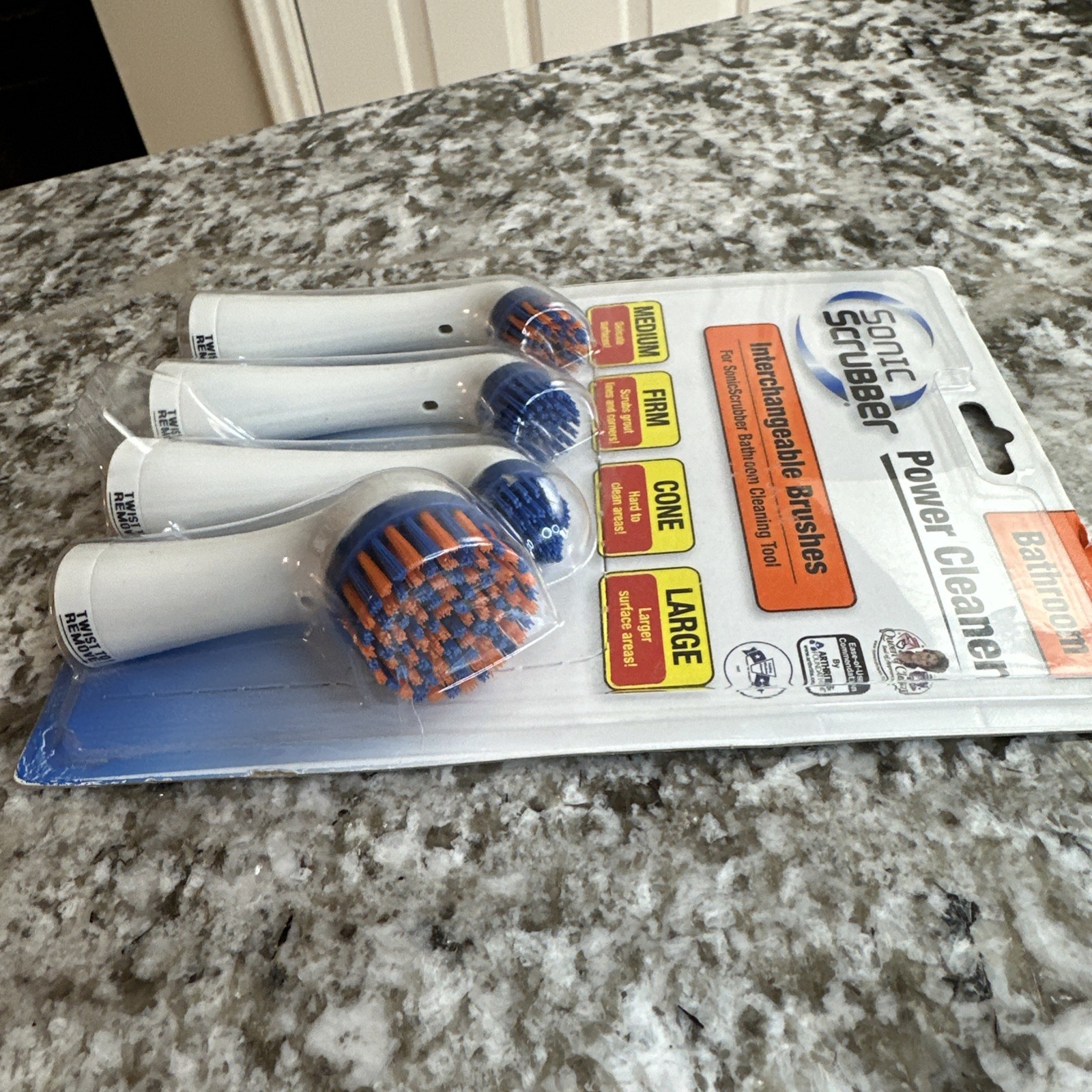 Sonic Scrubber Bathroom Power Cleaner Refill Brush Heads 4-Pack New