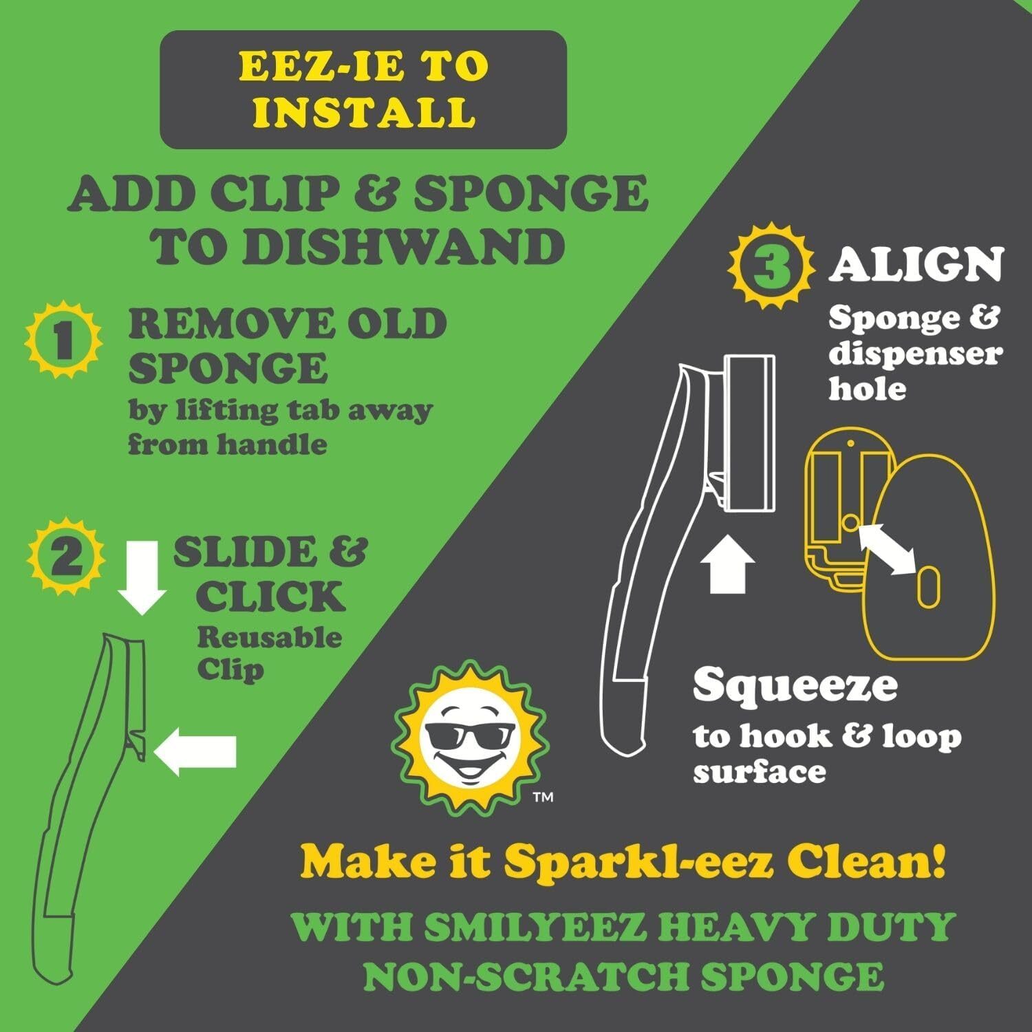No-Plastic Heavy Duty Sponge Refill for Scotch-Brite’s Dishwand Refill 10 Pack