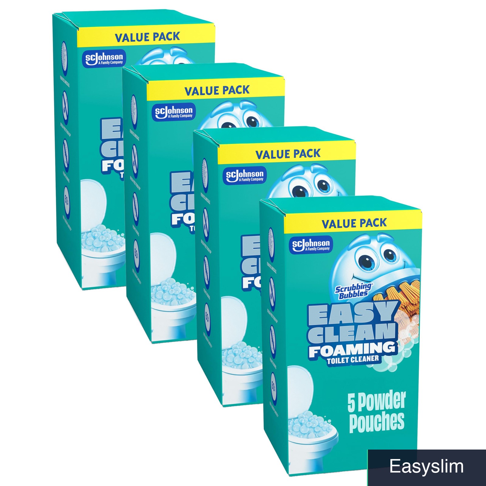 Toilet Bowl Cleaner Foaming Powder 4 Packs 20 Pouches Bulk Stock