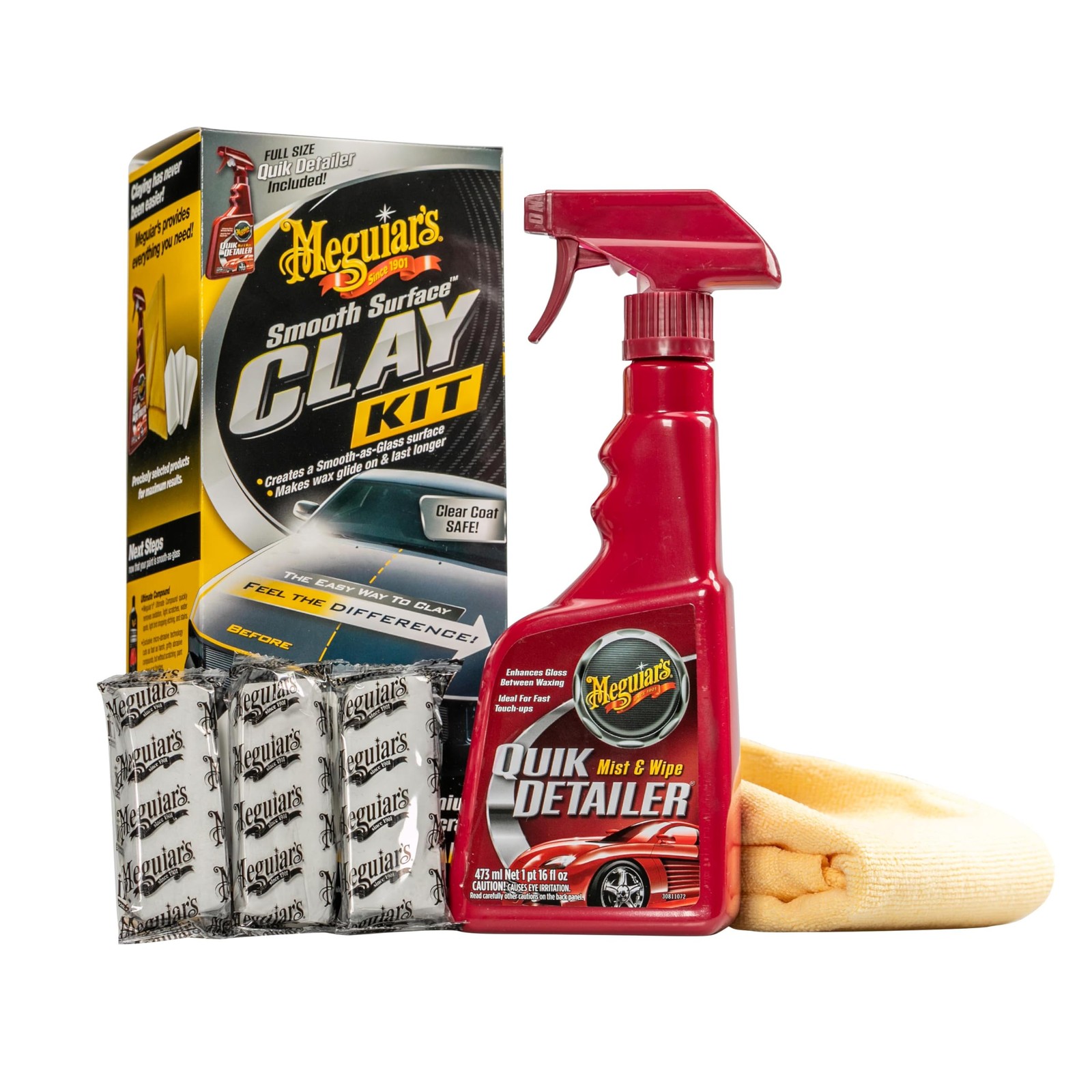 Meguiar’s G191700 Smooth Surface Clay Kit, Safe and Easy Car Claying for Smoo…