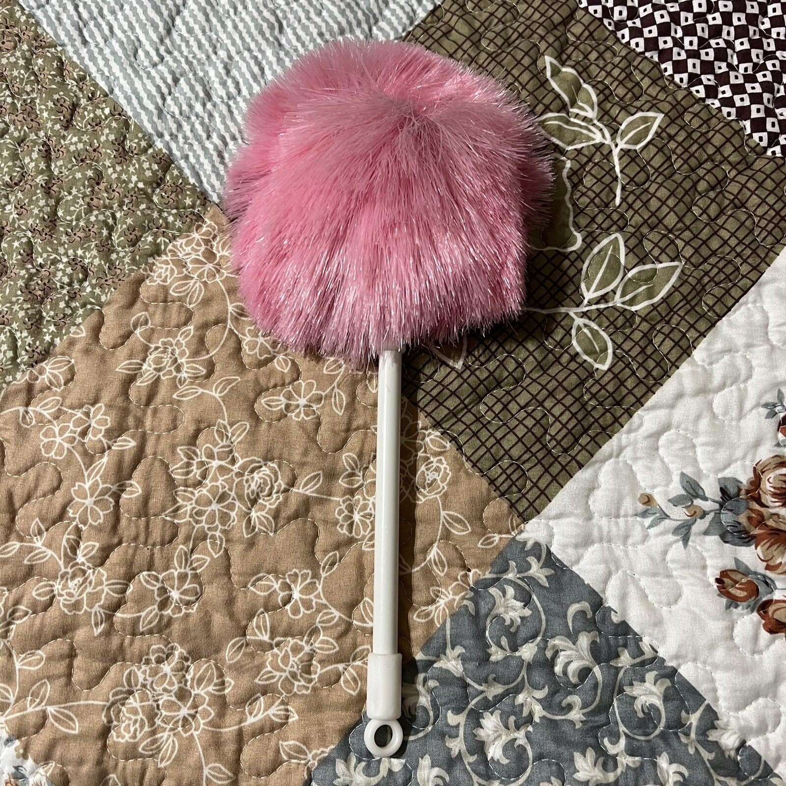 Vintage CLOWN Furniture Duster Ceramic Holder Trippies Inc Pink Duster