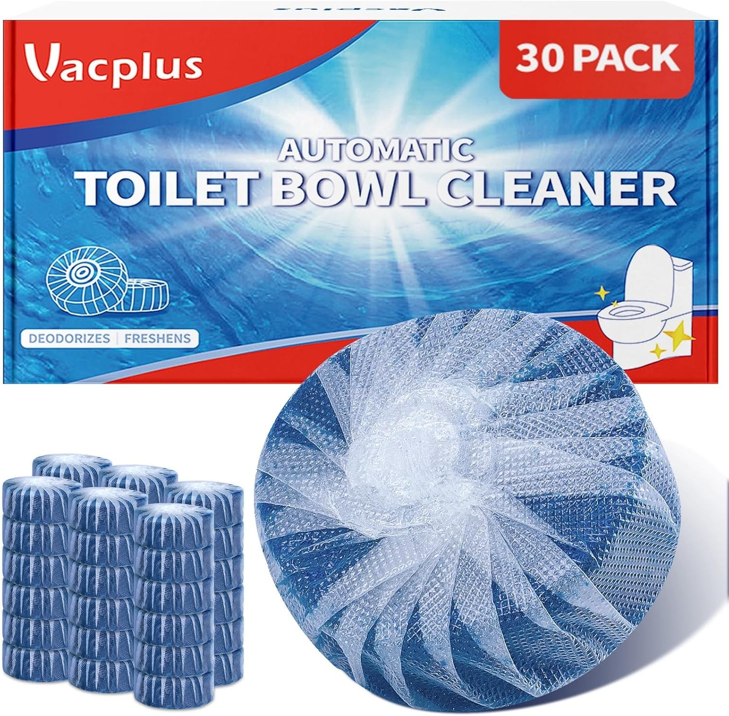 Long-Lasting Drop-In Toilet Tank Cleaner Tablets – 30 Ct, Deodorizing & Easy Use
