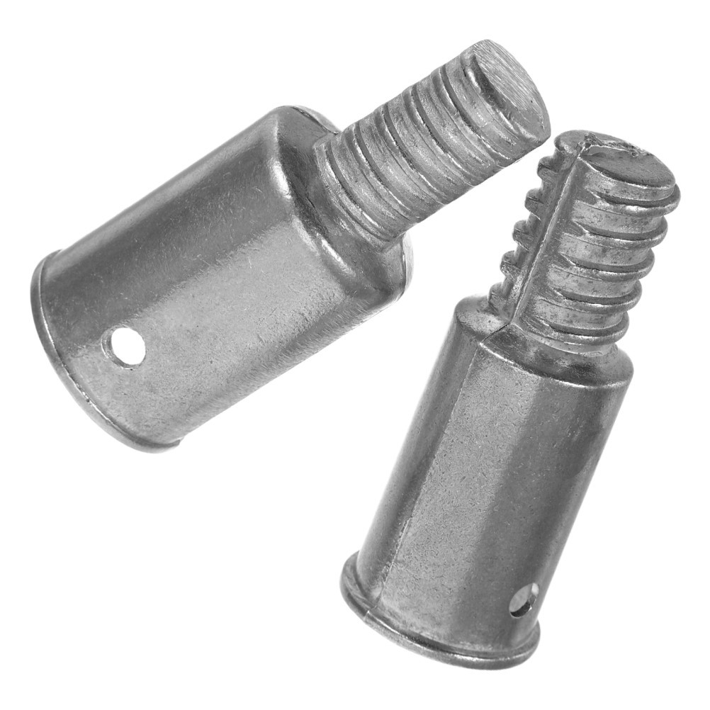 2Pcs Reusable Metal Handle Adapter Threaded Tip Replacement for Cleaning Poles
