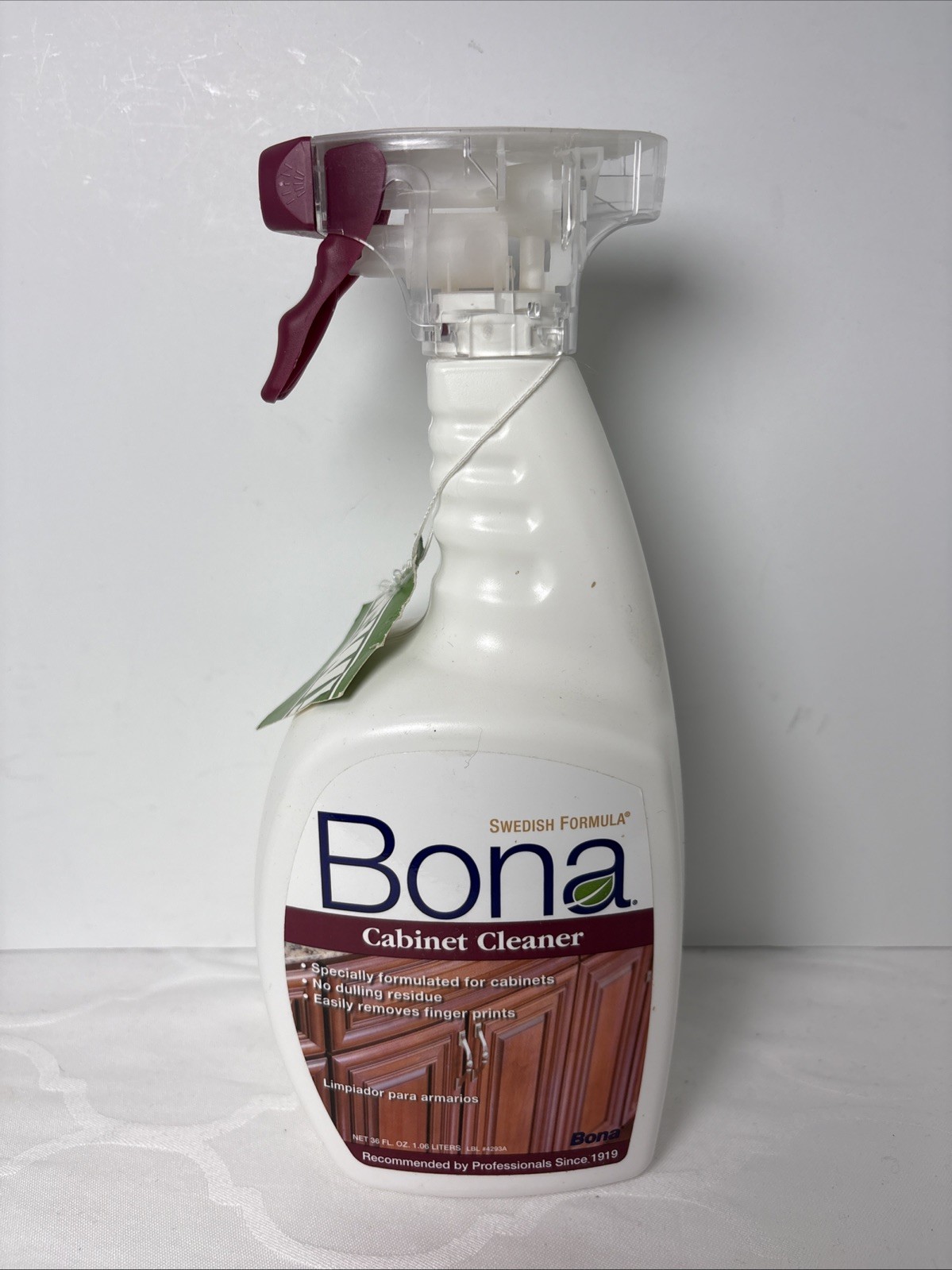 Bona Cabinet Cleaner 36 Fl Oz Spray Bottle Swedish Formula 75% Full
