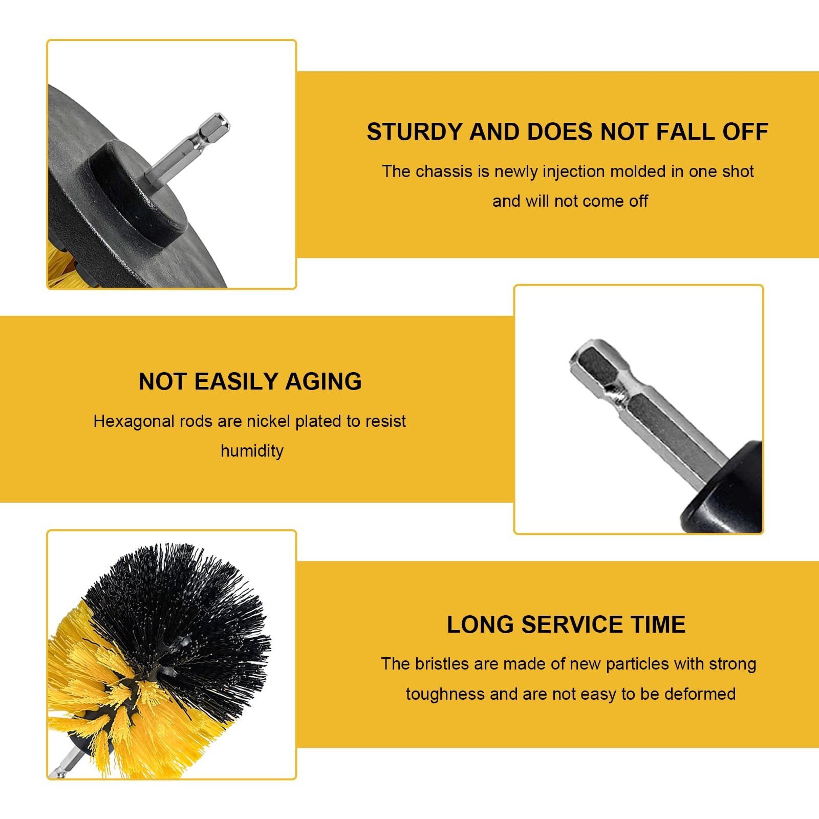 6PCS Drill Brush Attachment Set, 1/4in Power Scrubber Cleaning Brushes with E…