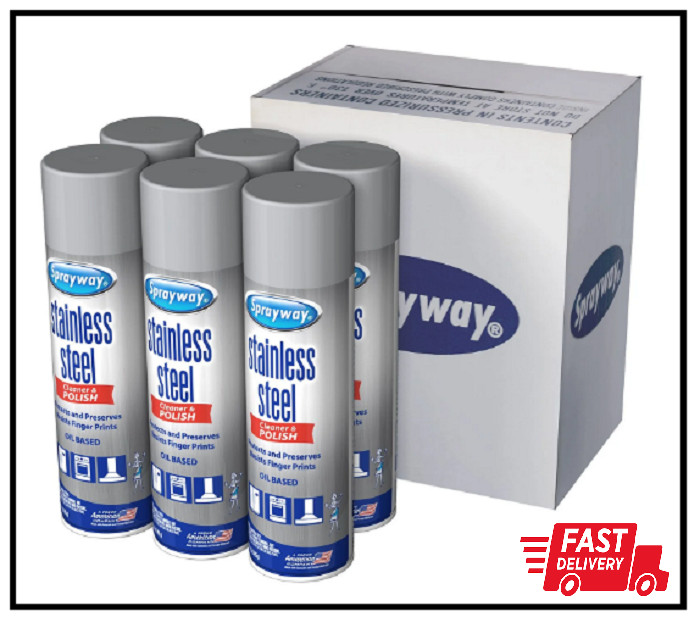 Sprayway Stainless Steel Cleaner and Polisher (15 oz, 6 pk.), SEALED