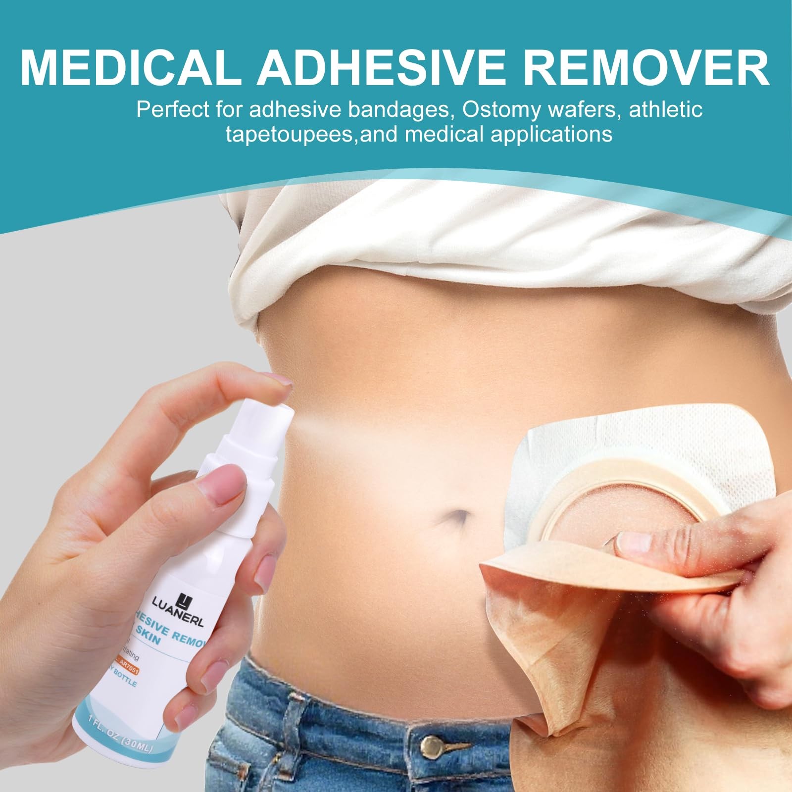 Adhesive Remover for Skin Spray Bandage & Surface – No Sting for Sensitive Skin