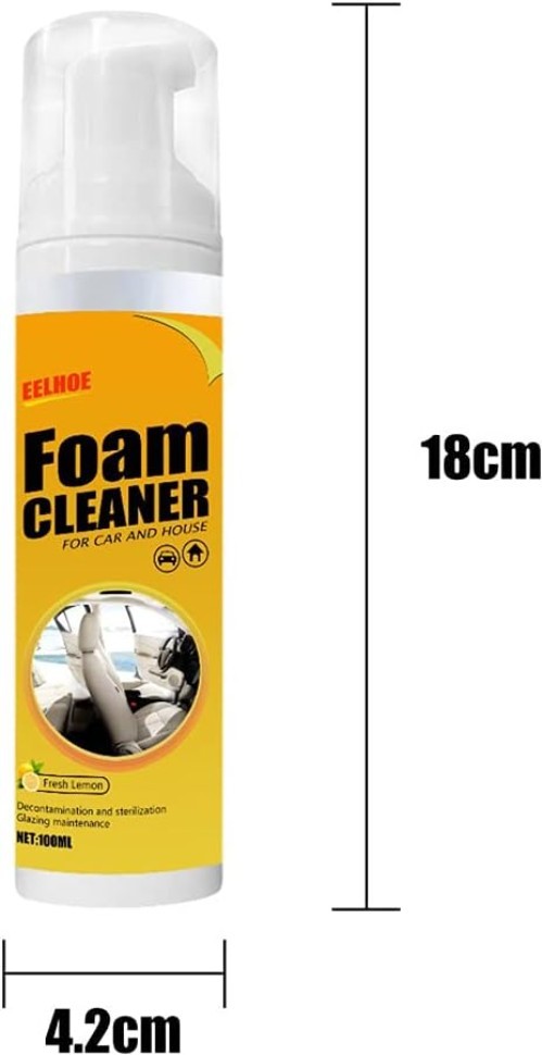All-Purpose 100ml Foam Cleaner Spray Duo – Fresh Lemon Scent for Home & Car