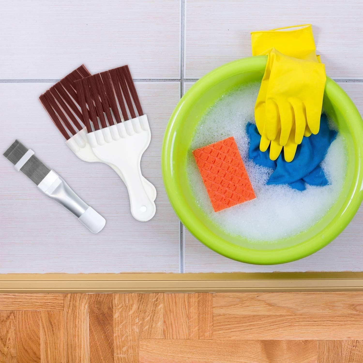 3-Piece Stainless Steel and Plastic Coil Cleaning Brush Set for Efficient Care