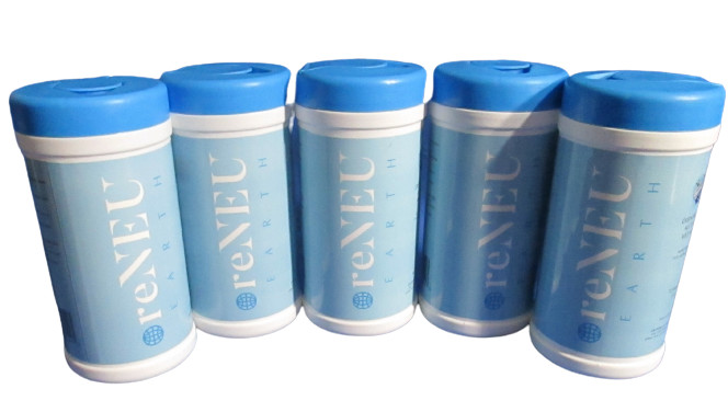 reNeu Earth Alcohol Single Daily Use 72 Wet Wipes 15.5 oz 75% Alcohol 14 x 17cm