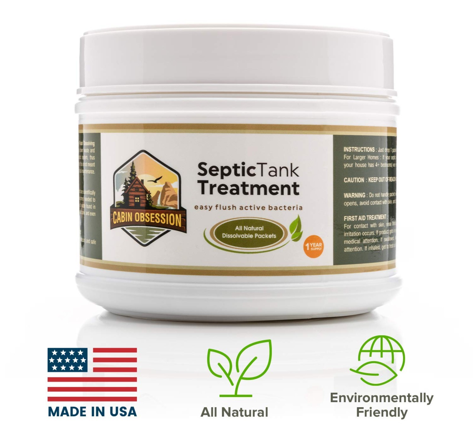 12 Count Septic Tank Treatment – 1 Year Supply of Septic Safe Dissolvable Easy F