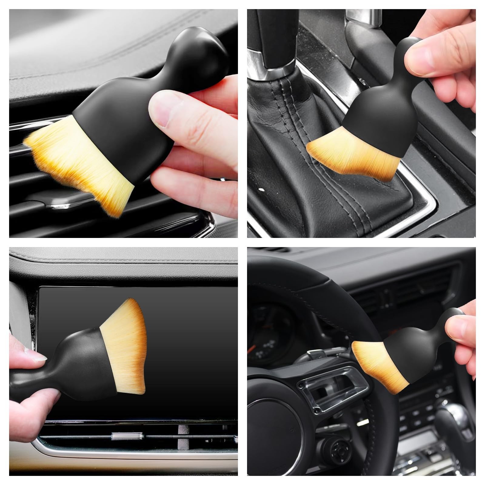Car Interior Dusting Brush Cleaning Soft Brush for Car Dashboard Vents Leather