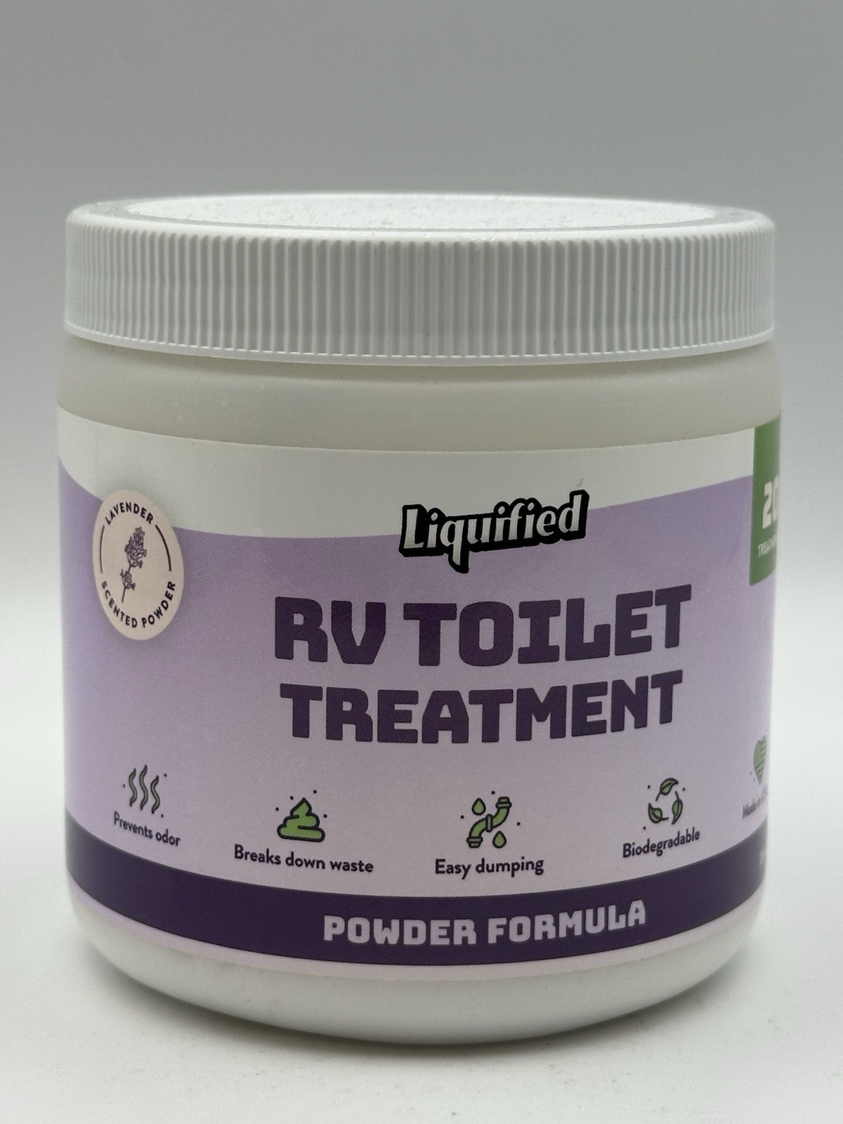 Liquified RV Natural Toilet Treatment Lavender Happy Powder Enzyme Formula 20oz