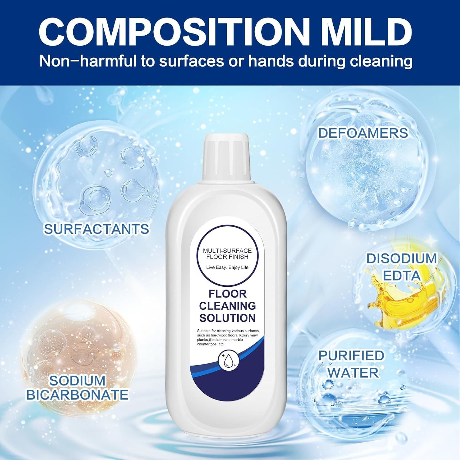 All-in-One Cleaning Solution for Tineco Mops – 4 Bottle Pack, Streak-Free Shine