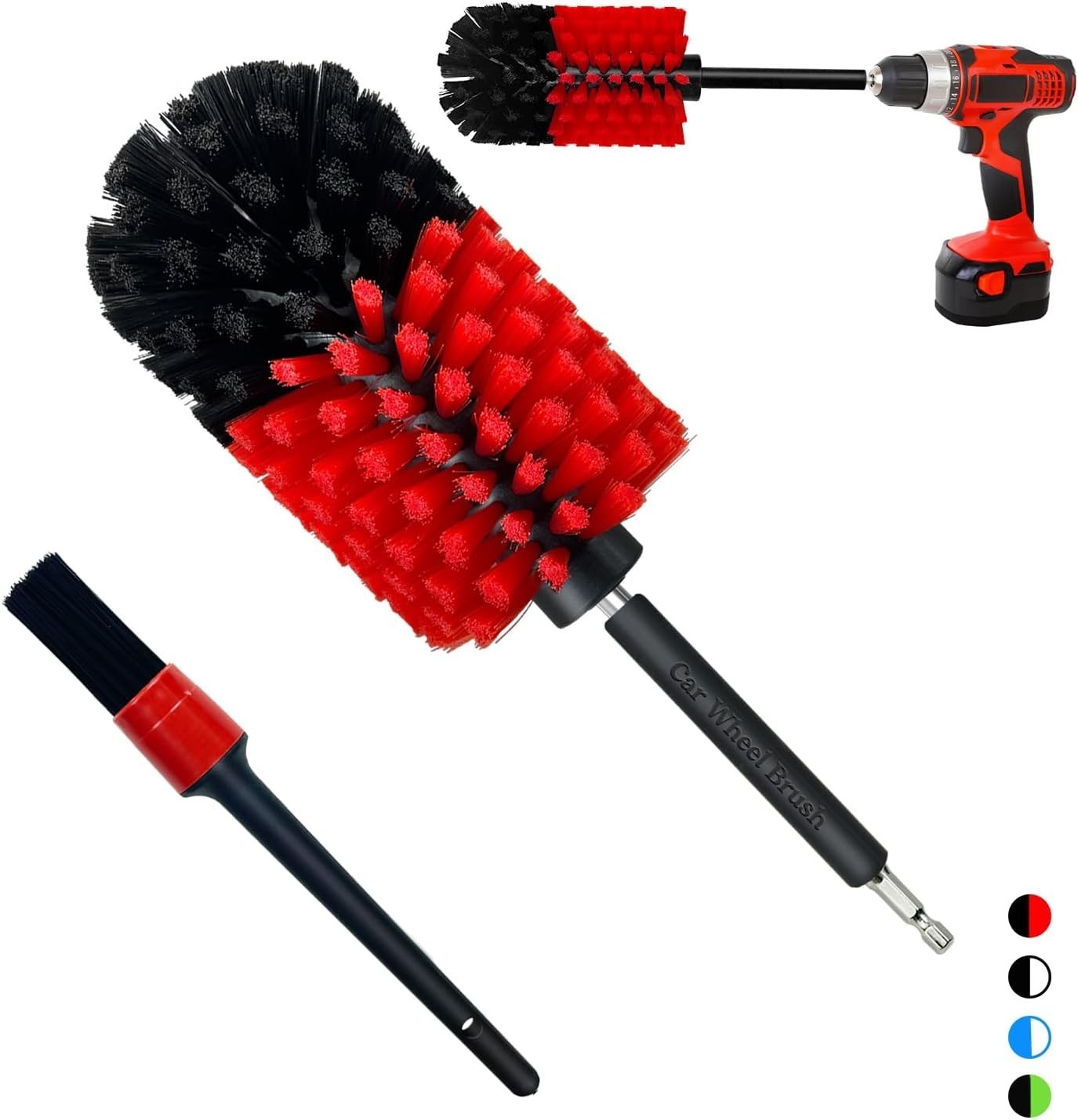 Wheel Brush Kit Soft Nylon Drill Wheel Cleaner Brush Set for Cars Rims Engines