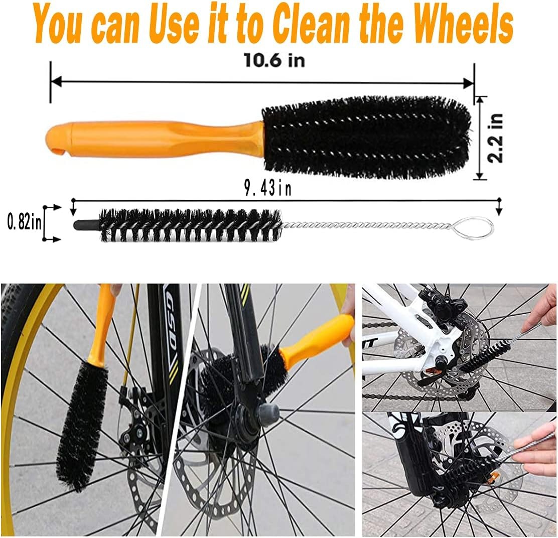 10pcs Bike Cleaning Kit, Bicycle Clean Brush Tool Including Chain Cleaner for…