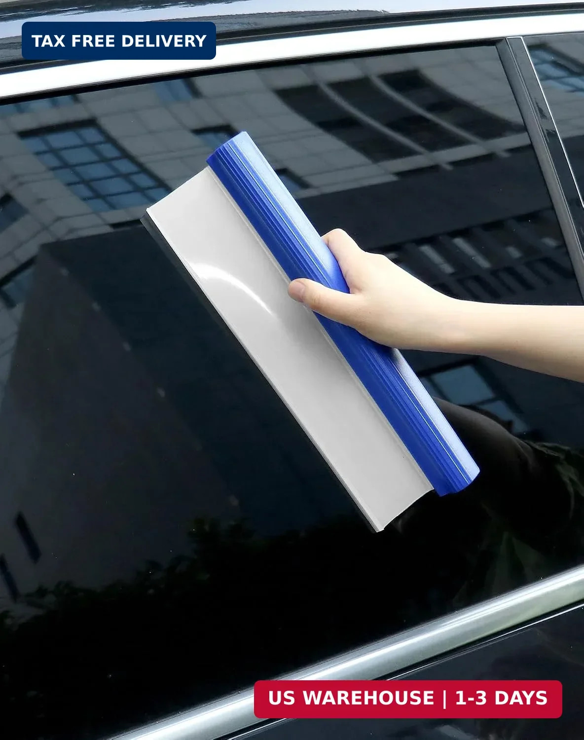 QWORK Car Squeegee, 2 Pack 12 inch Flexible Car Water Scraper Tool Silicone Wind