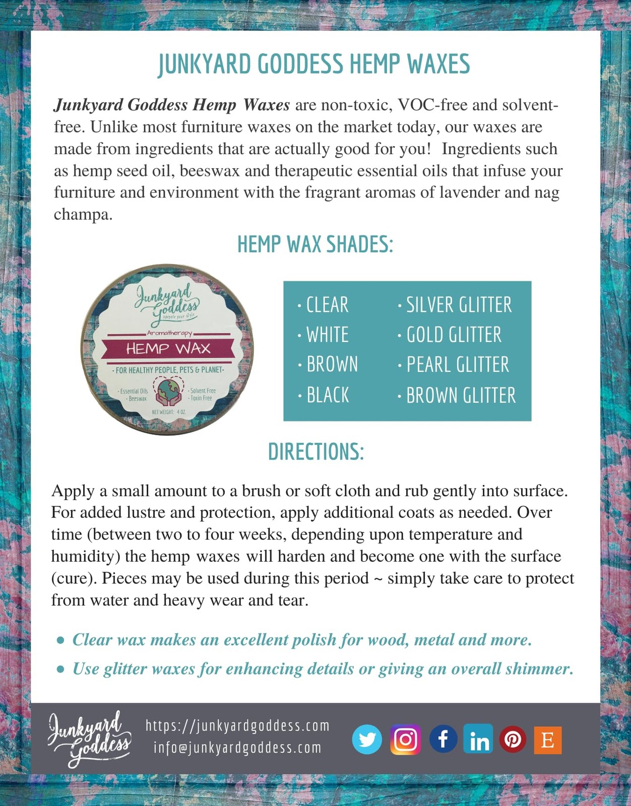 Clear Hemp Wax • Protect, Condition, Nourish, Revitalize, Add Shine and Polis…