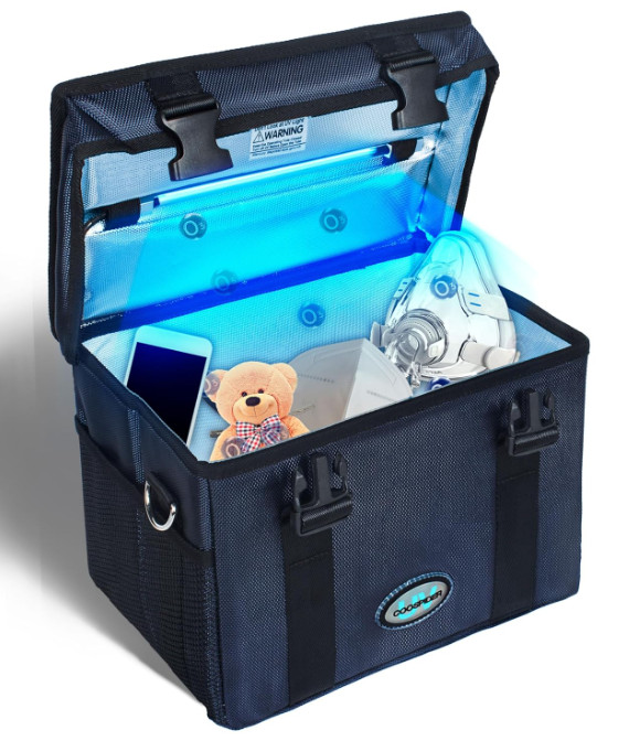3 Gallon UV Light Sanitizer Ozone Box Portable Foldable UVC Cleaner Bag 12L Blue