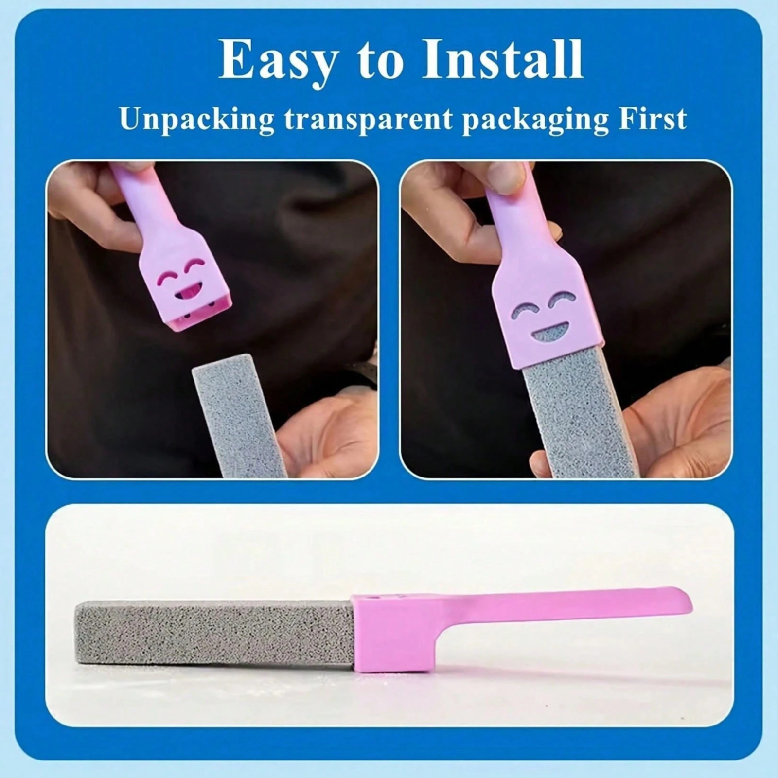 Pumice Stone Cleaning Brush with Replaceable Handle Hard Water Stain Remover US